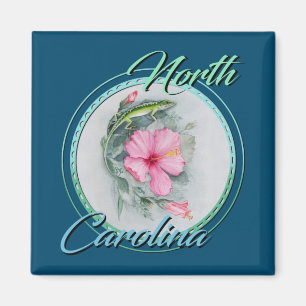 Carolina Anole & Hibiskus Magnet