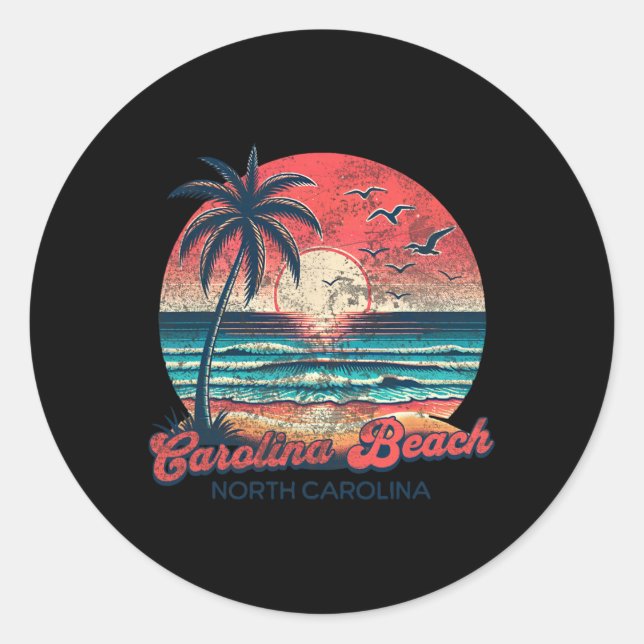 Carolina Beach _2  Runder Aufkleber (Vorderseite)