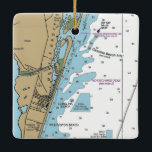 Carolina Beach NC Chart Keramikornament<br><div class="desc">Carolina Beach North Carolina Weihnachtsschmuck mit NOAA nautical Chart.</div>