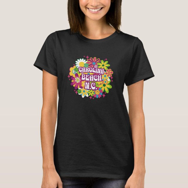 Carolina Beach NC Summertime Vacationing Flowers T-Shirt (Vorderseite)