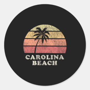 Carolina Beach Nc Vintag 70er Retro Throwback Desi Runder Aufkleber