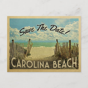 Carolina Beach Save The Date Vintage Nautical Ankündigungspostkarte