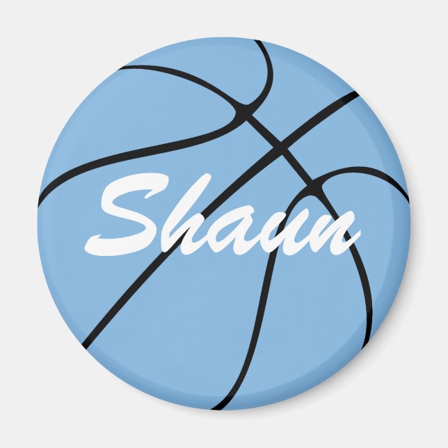 Carolina Blau / Light Blue Basketball Benutzerdefi Magnet (Vorne)