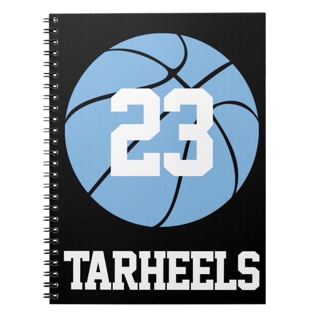 Carolina Blue Basketball Student Name und Nummer Notizblock (Vorderseite)