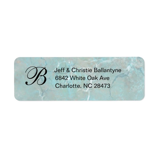 Carolina Blue Concrete Monogram Rücksendeadresse L (Vorne)