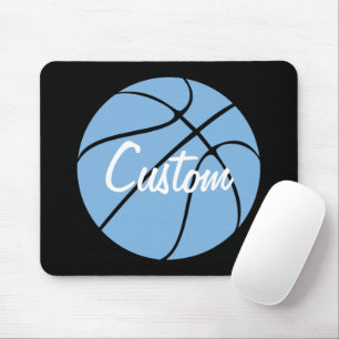Carolina Blue Custom Team Name Basketball Mousepad