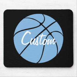 Carolina Blue Custom Team Name Basketball Mousepad
