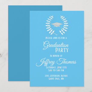 Carolina Casquette & Feuilles Grad Invitation 5" x