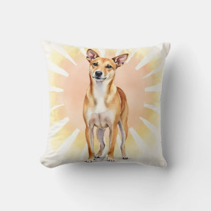 Carolina Dog Aquarell-Sonnenstrahl-Kunst Kissen