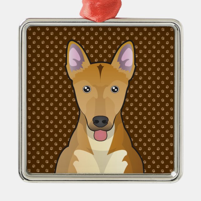 Carolina-HundeCartoon-Tatzen Ornament Aus Metall (Vorne)