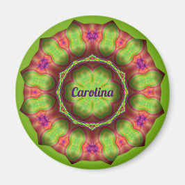 CAROLINA ~ Kalkgrün rosa Lila Design ~ Magnet