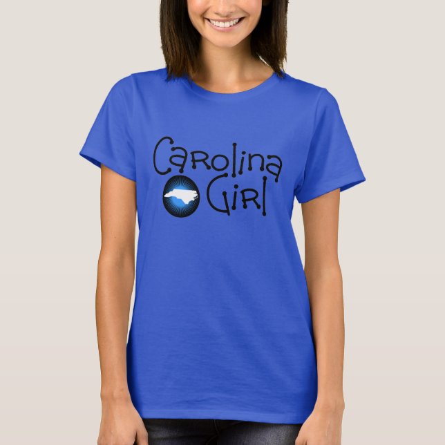 Carolina-Mädchen-Blau-Explosions-T - Shirt (Vorderseite)