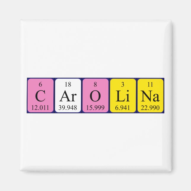 Carolina-Magnet für den periodischen Tabellennamen Magnet (Vorne)