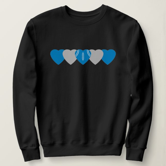 Carolina Panthers Heart Football Dark Sweatshirt (Design vorne)