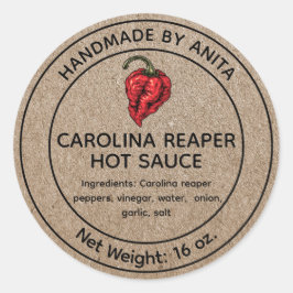 Carolina Sensenmann Hot Sauce Canning Jar Label Kr Runder Aufkleber