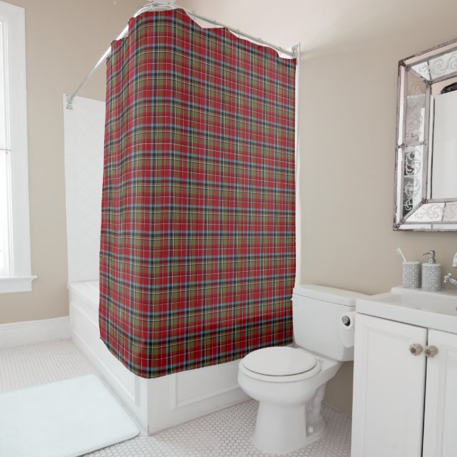 Carolina Tartan Kariertes rotes Muster Duschvorhang (Beispiel)