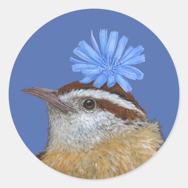 Carolina-Wren-Aufkleber Runder Aufkleber (Vorderseite)