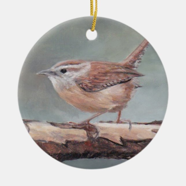 Carolina Wren Bird Kunst, Dichtung und Musik Keramik Ornament (Vorne)