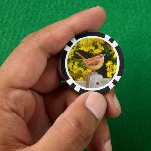 Carolina-Zaunkönig-Malerei - Originale Wildvogel-K Pokerchips