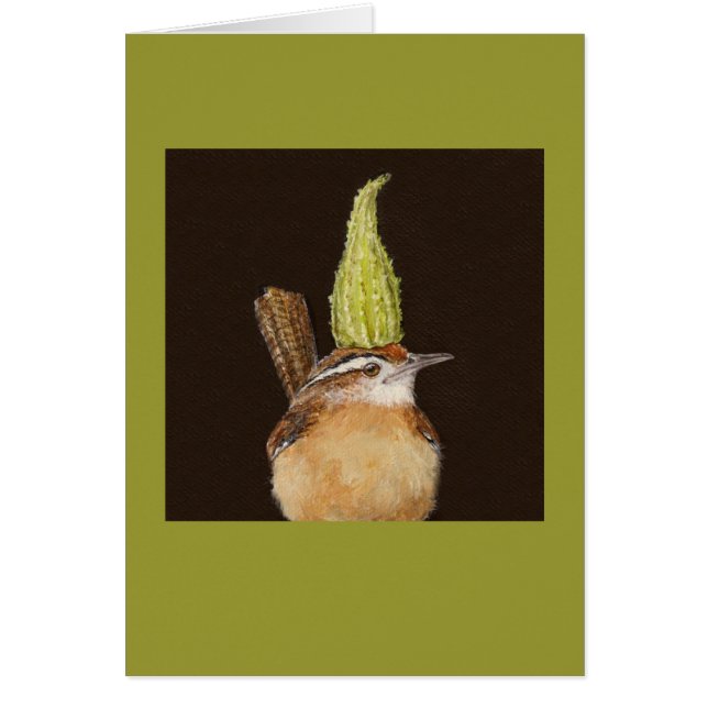 Carolina-Zaunkönig mit Milkweedkarte (Vorne)