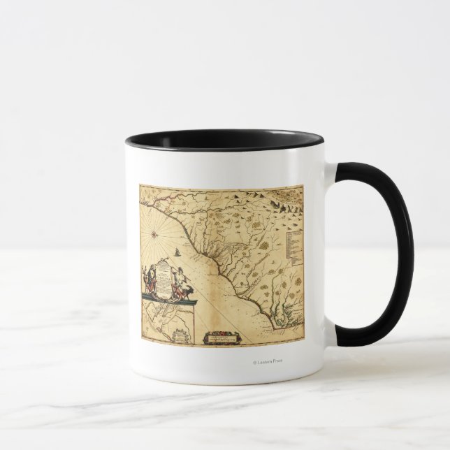 Carolinas mit Nord nach rechtsPanoramabalkarte Tasse (Rechts)