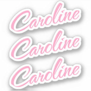 Caroline Decorname in Pink x3 Aufkleber