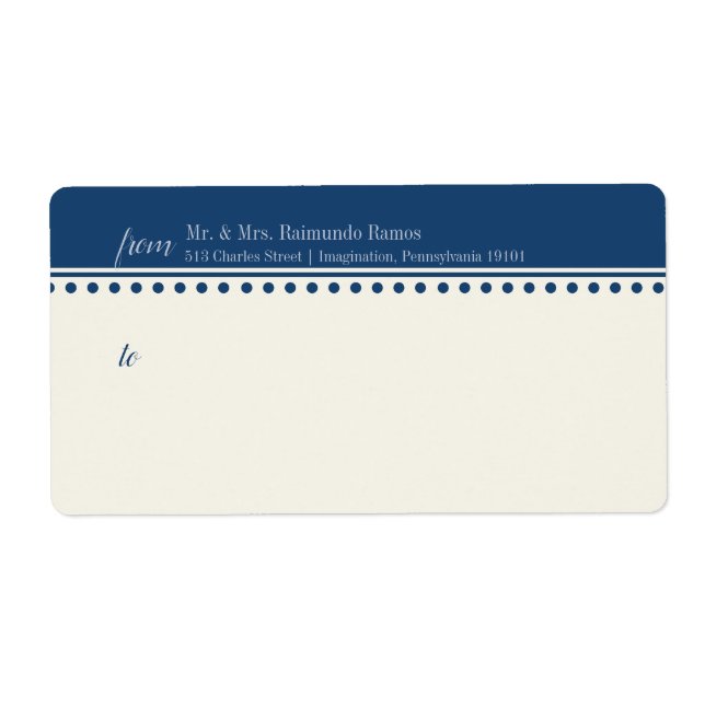 Caroline Mailing Label, Navy Blue (Vorne)