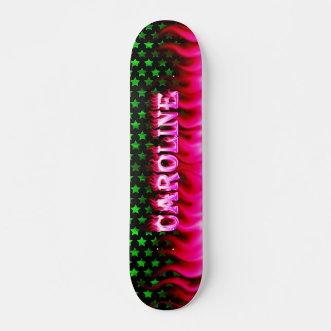 Caroline-Skateboardrosafeuer und Flammenentwurf Skateboard (Vorne)