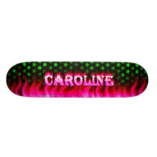 Caroline-Skateboardrosafeuer und Flammenentwurf Skateboard