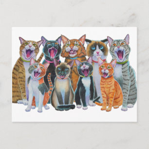 Caroling Cats Postkarte