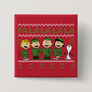 Caroling Christmas Sweater Graphic Button