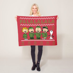 Caroling Christmas Sweater Graphic Fleecedecke