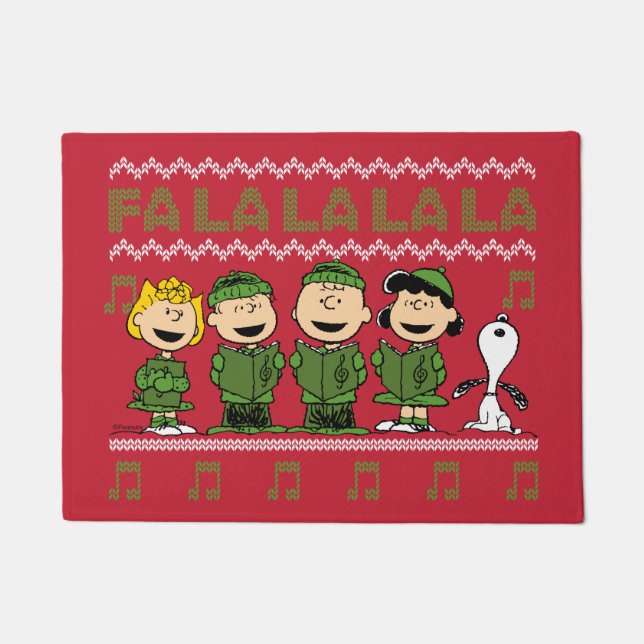 Caroling Christmas Sweater Graphic Fußmatte (Vorderseite)