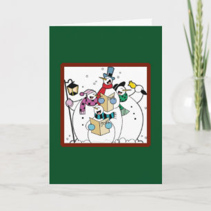 Caroling des gens de neige - Une carte de Noël