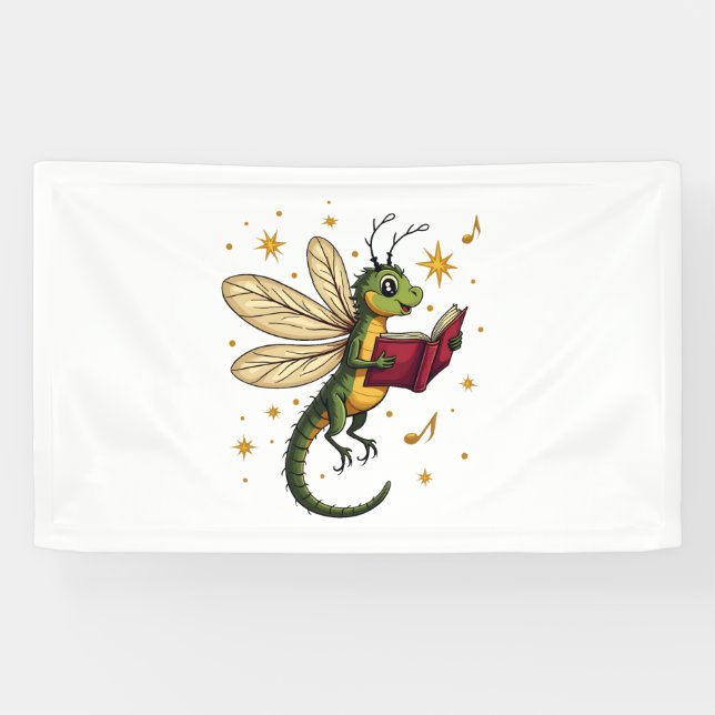 Caroling Dragonfly Banner (Horizontal)