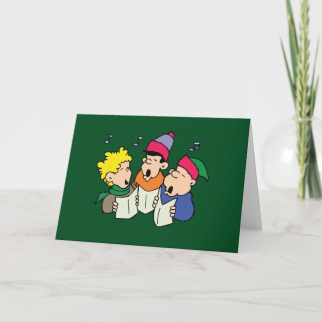 Caroling Garçons - Carte de Noël (Devant)
