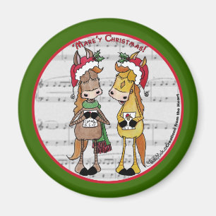 Caroling Horses - 'Mare'y Christmas Magnet
