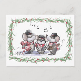Caroling mit Mic, Mac & Moe Postcard Postkarte