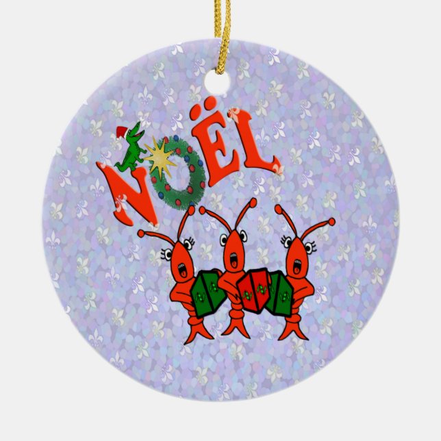 Caroling Panzerkrebse mit Alligatorverzierung Keramik Ornament (Vorne)