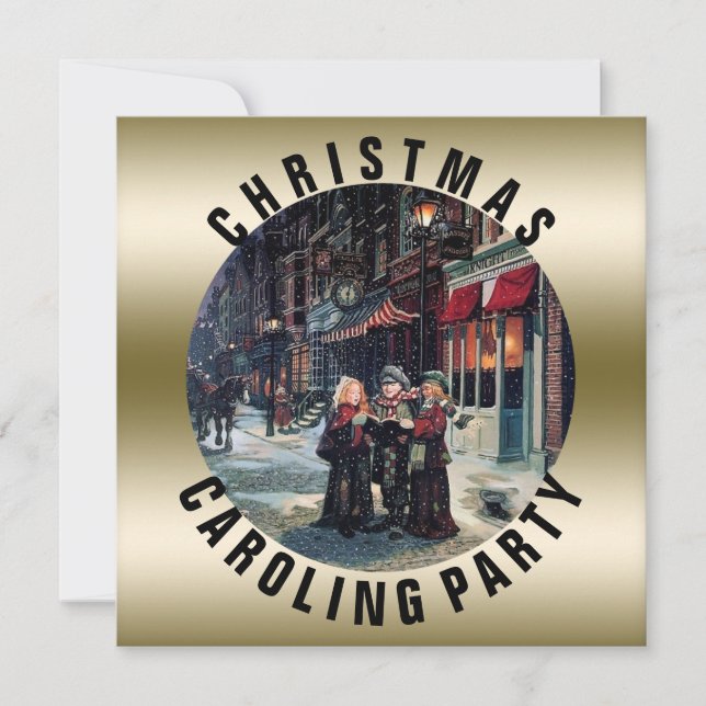 Caroling Party | Viktorianischer Weihnachtsfeierta Einladung (Vorderseite)