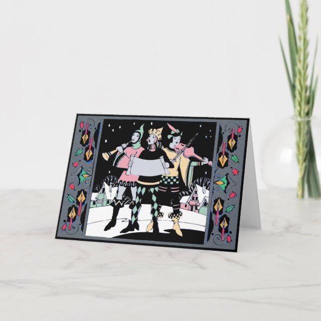 Caroling Trio Colorway One Feiertagskarte (Vorderseite)