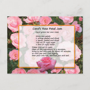 Carol's Rose Petal Jam Rezept Postkarte
