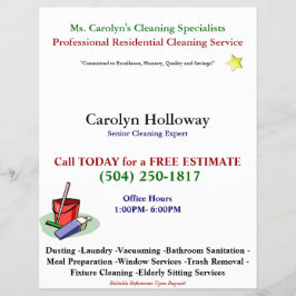 Carolyn Holloway Flyer-Reinigungsdienste Flyer