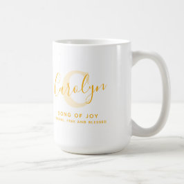 Carolyn-Name bedeutet monogramm-C-gelber Text Kaffeetasse
