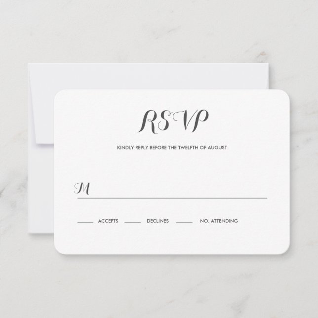 Carolyna Wedding RSVP Karte (Vorderseite)