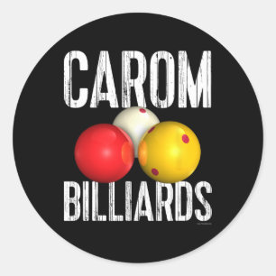 Carom Billiards Shirt - Cooler, gestörter Text Runder Aufkleber