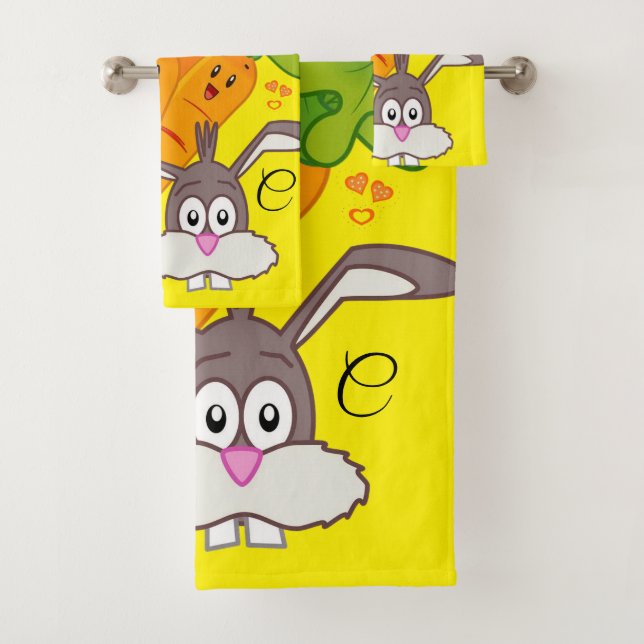Carottes Lave-Mains Rabbit Serviettes de bain (En situation)