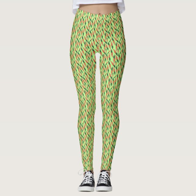 Carottes Leggings verts - Pantalons de Yoga de Pâq (Devant)