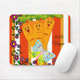 Carottes Papillon Stripe Souris Pad! Tapis de sour