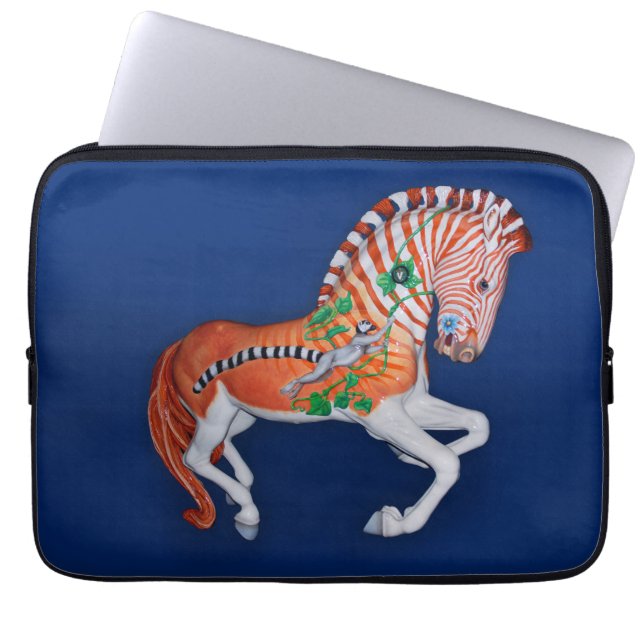 Carousel Animal Quagga Zebra Foto Laptop Sleeve (Vorderseite)